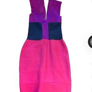 Vibrant Backless Pink and Purple Dress